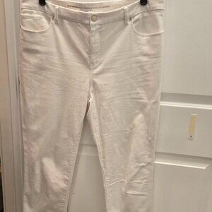 Chico's White Denim Stretch Cropped Jeans